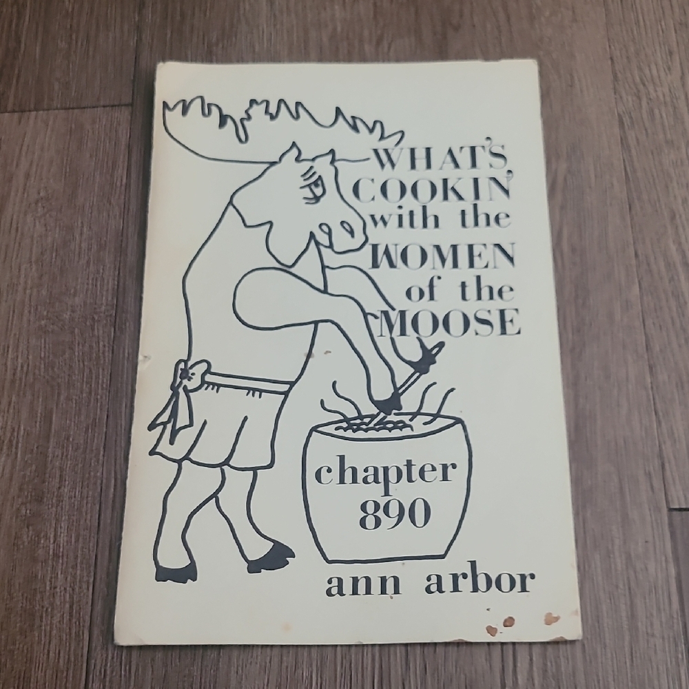 Moose-Themed Cookbook - Black and White